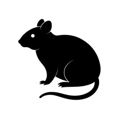 black silhouette of a mouse on white background  .svg
