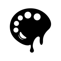 Fototapeta premium black silhouette of a paint palette on white backg.svg