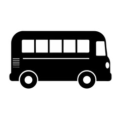 black silhouette of a school bus on white backgrou.svg
