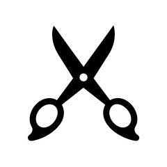 black silhouette of a scissors on white background.svg