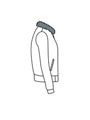 Stylish Faux Fur Collar Leather Jacket Design Illustration