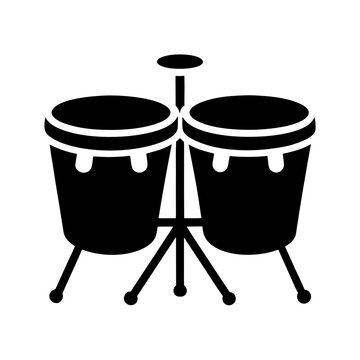 black silhouette of a timbales on white background.svg