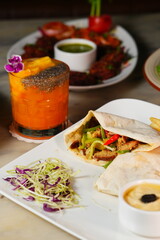 chicken and vegetable skewers