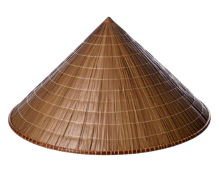 Traditional conical hat made of natural materials.