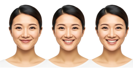 Smiling Asian Women with Transparent Background