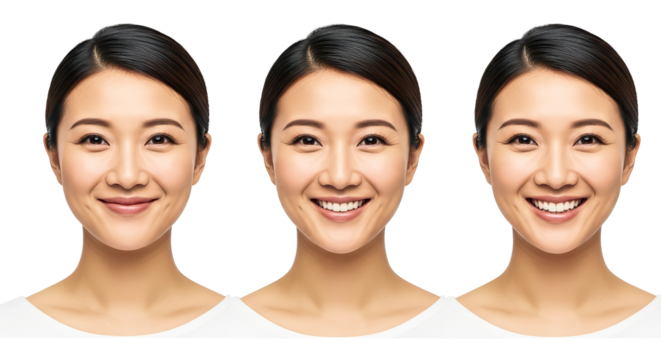Smiling Asian Women with Transparent Background - Powered by Adobe