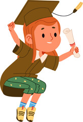 Graduation Celebration Jumping Girl