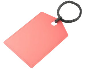 pastel red discount tag png 3d sale label commercial sale tag product tag render png isolated on transparent