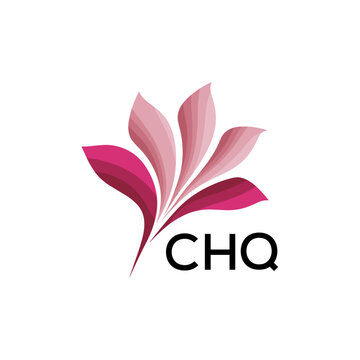 CHQ "Creative Bloom Logo Concept with Gradient Leaves" CHQ Later Logo, Elegant Abstract Floral Logo Design in Pink Shades"
