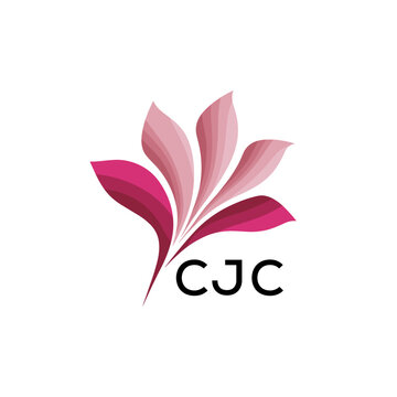 CJC "Creative Bloom Logo Concept with Gradient Leaves" CJC Later Logo, Elegant Abstract Floral Logo Design in Pink Shades"
