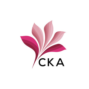 CKA "Creative Bloom Logo Concept with Gradient Leaves" CKA Later Logo, Elegant Abstract Floral Logo Design in Pink Shades"
