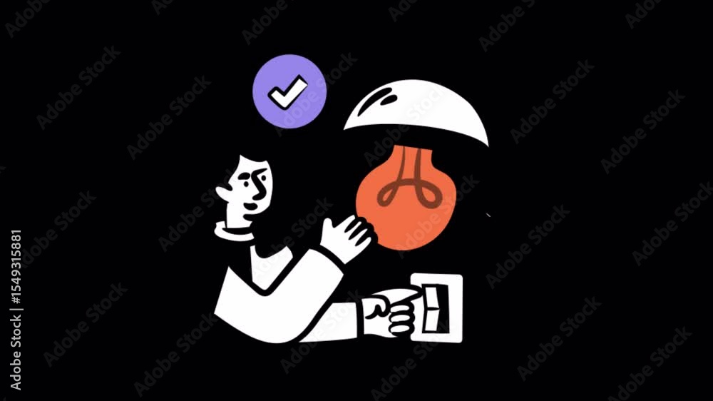 Poster lightbulb animations on transparent background