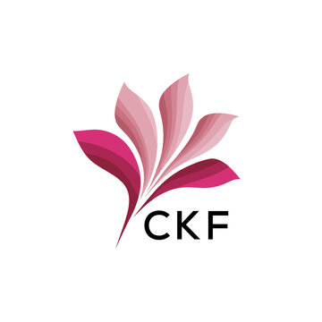CKF "Creative Bloom Logo Concept with Gradient Leaves" CKF Later Logo, Elegant Abstract Floral Logo Design in Pink Shades"
