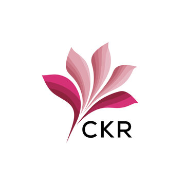 CKR "Creative Bloom Logo Concept with Gradient Leaves" CKR Later Logo, Elegant Abstract Floral Logo Design in Pink Shades"
