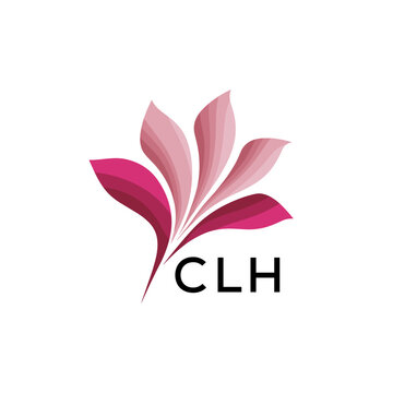 CLH "Creative Bloom Logo Concept with Gradient Leaves" CLH Later Logo, Elegant Abstract Floral Logo Design in Pink Shades"
