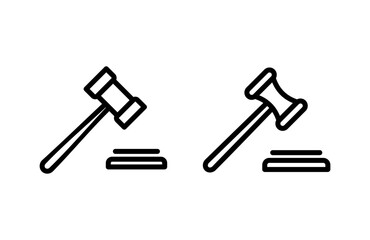 Gavel icon vector illustration. judge gavel sign and symbol. law icon. auction hammer