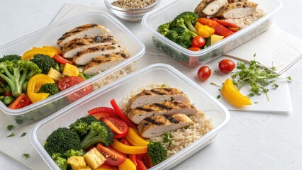 Healthy grilled chicken meal prep containers