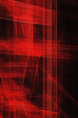 Abstract red lines on black background