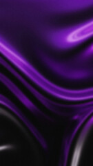 Abstract dark purple background features flowing undulating waves of satin fabric with soft diffused light