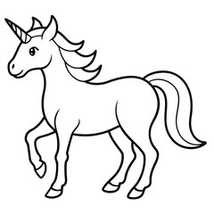 Fototapeta premium Unicorn Coloring Page for Kids – Magical, Rainbow, and Adorable Design