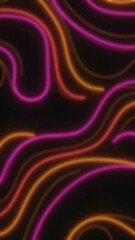Abstract arrangement of wavy orange and pink illuminated lines against a dark textured background