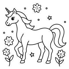 Unicorn Coloring Page for Kids &ndash; Magical, Rainbow, and Adorable Design