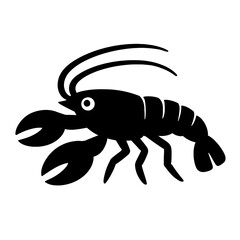 Obraz premium Lobster silhouette icon symbolizing seafood and ocean wildlife