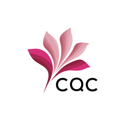 CQC "Creative Bloom Logo Concept with Gradient Leaves" CQC Later Logo, Elegant Abstract Floral Logo Design in Pink Shades"
