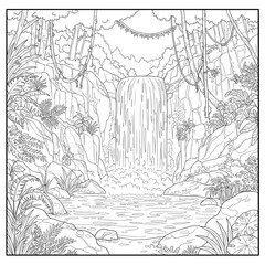 Fototapeta premium Jungle waterfall