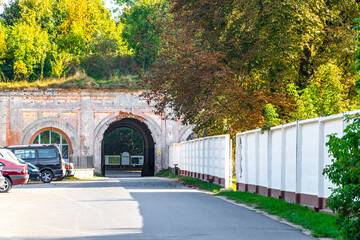 Old Brest Fortress castle building walls and gates ruins Belarus.