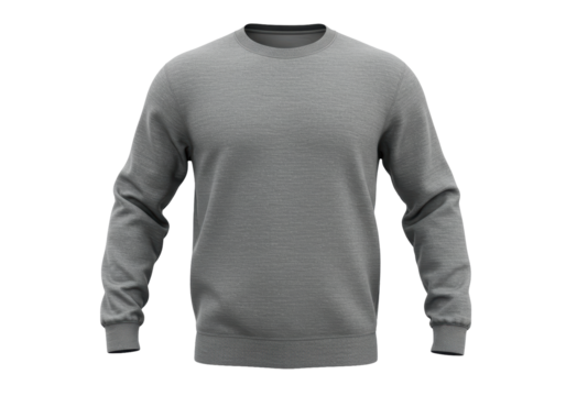 Isolated Plain Gray Sweater Casual Apparel Fashion