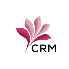 Fototapeta premium CRM Creative Minimal Nature Logo, CRM Later Logo, Modern Pink Leaf Logo Vector, Elegant Floral Abstract Logo Design. 