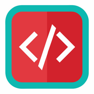 Programming code icon on white background