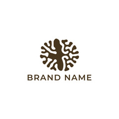 ILLUSTRATION PLANT ROOTS BROWN COLOR LOGO ICON ECO NATURE TEMPLATE SIMPLE DESIGN ELEMENT VECTOR