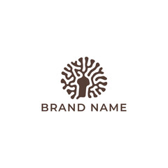 ILLUSTRATION PLANT ROOTS BROWN COLOR LOGO ICON ECO NATURE TEMPLATE SIMPLE DESIGN ELEMENT VECTOR