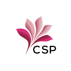 Obraz premium CSP Creative Minimal Nature Logo, CSP Later Logo, Modern Pink Leaf Logo Vector, Elegant Floral Abstract Logo Design. 