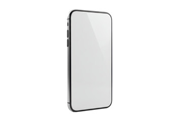 Isolated Modern Silver Smartphone with Blank Screen