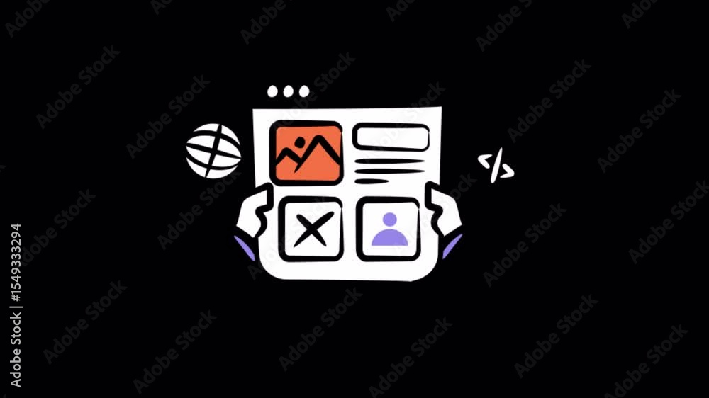 Poster website animations on transparent background
