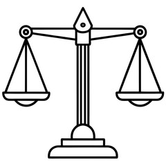 Analytical balance line art vector