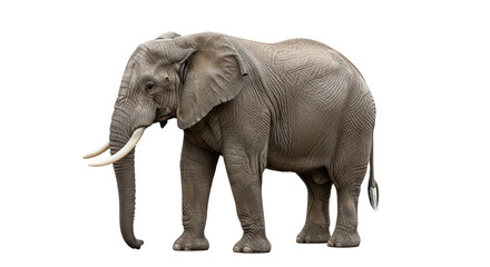 Isolated Elephant with Tusks
