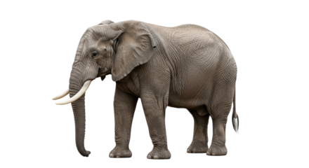 Isolated Elephant with Tusks
