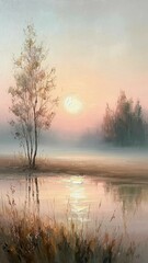 sunrise over the river