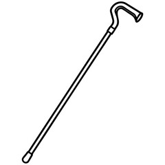 Walking Cane Silhouette Vector Art