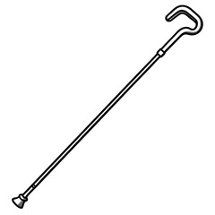 Walking Cane Silhouette Vector Art