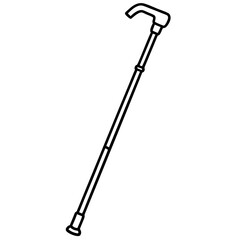 Walking Cane Silhouette Vector Art