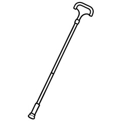 Walking Cane Silhouette Vector Art