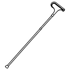 Walking Cane Silhouette Vector Art