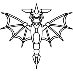 Dragon Drone line art vector