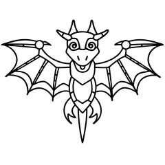 Dragon Drone line art vector