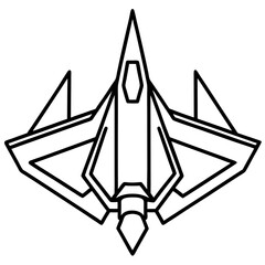F-22 Raptor line art vector